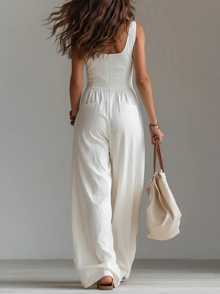 Women's Casual Jumpsuit With Wide-leg Pants